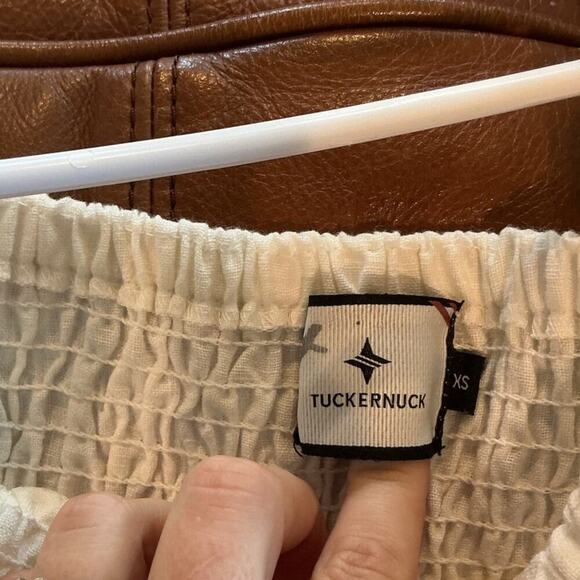 Tuckernuck Annie Dress Smocked Mini Linen Size XS White Wedding Bachelorette - Picture 5 of 10